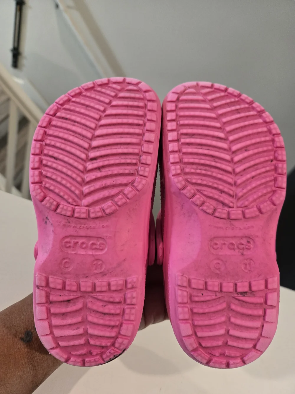 Kids Crocs in Blue and Pink Size 11c